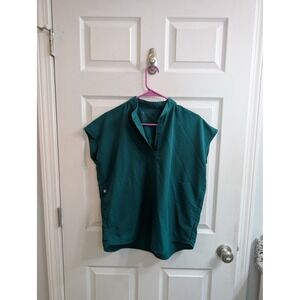FIGS Rafaela Technical Collection Hunter Green Scrub Top - Size XS